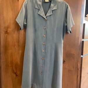 Tommy Bahama 100% Silk, Slate Blue Dress, Size Small